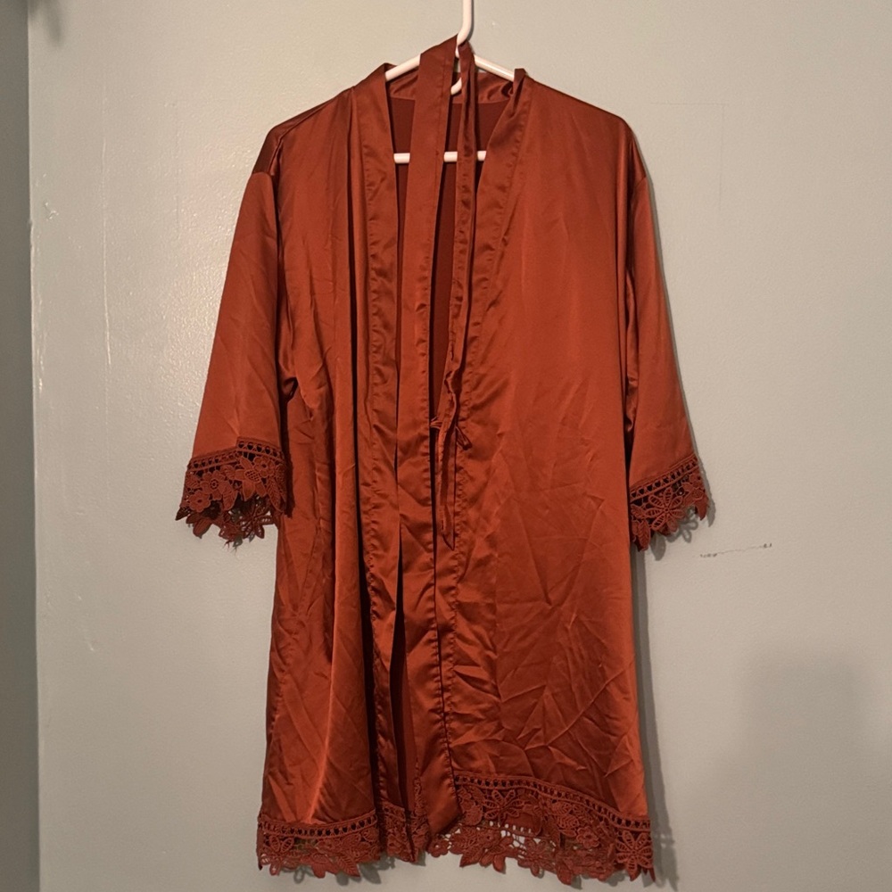 Elegant Rust Kimono Robe